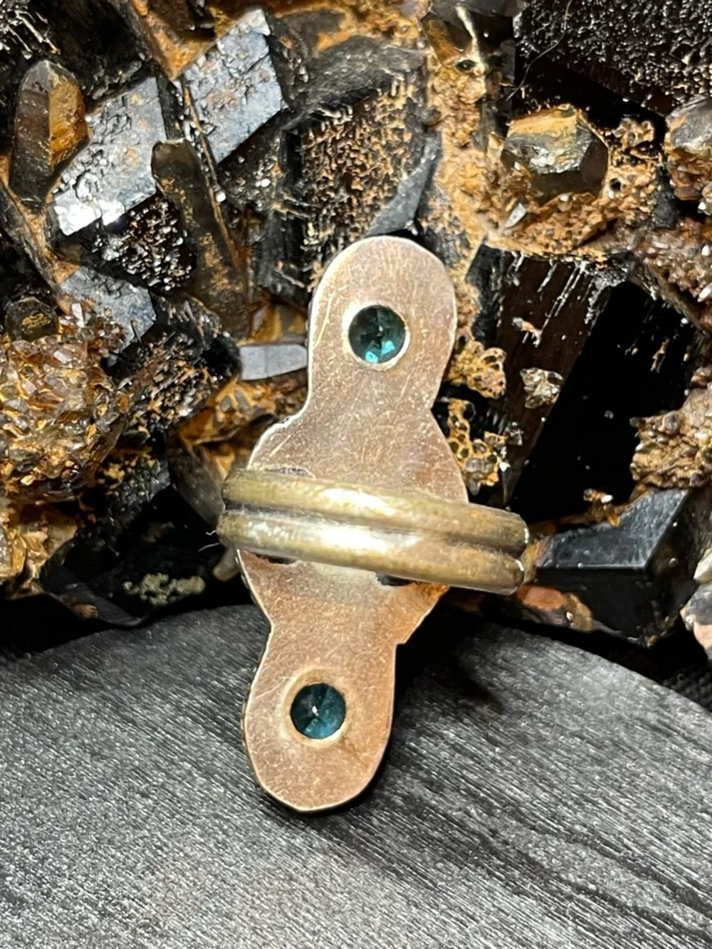 🌑925 Overlay Labradorite Glass Ring Size 8🌑 - Picture 3 of 6